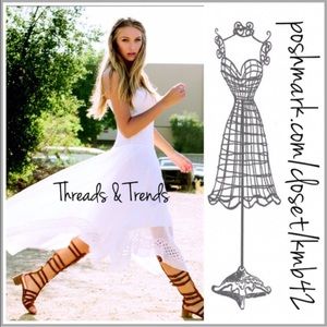 Monoreno Crochet Tiered Hem Dress S, M,